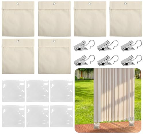 GIONAR 6er Set Gewichtstasche für Außenvorhänge-Tragbare Gewicht Tasche-Outdoor-Vorhang Sandsack-Schwerlast Drapery Gewichte für Pavillon Drapes Cabana Gazebo Garten Zelte Tischdecken