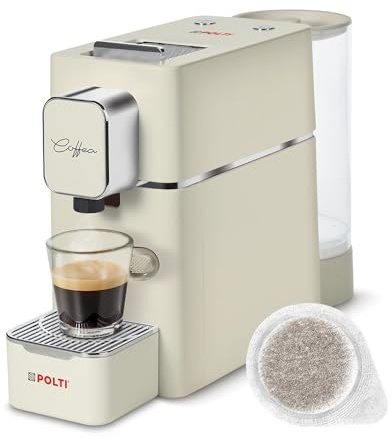 Polti Coffea S15C, Máquina de Café Espresso, Compatible con Monodosis E.S.E. de 44 mm, Depósito de 0,85 L, Presión de Bomba de 19 Bares, Color Crema