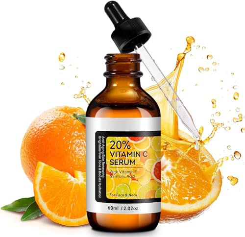 Sérum à la vitamine C pour le visage 20 % acide hyaluronique Niacinamide Coréen Soin de la peau Hyaluron Vitamine C puissante contre les taches sombres, les rides et les ridules Anti-âge 60 ml