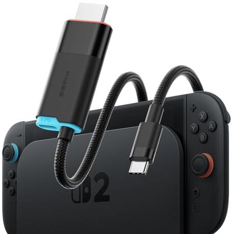 Hagibis Switch2 Dock for Nintendo Switch 1/2, USB C to HDMI Cable Adapter with 8K@60Hz HDMI, 100W PD, Type-C to HDMI Adapter for Laptop, Tablet, SteamDeck, ROG Ally (Switch2 8K@60Hz)