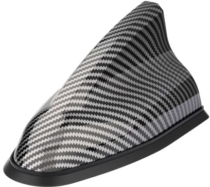 Bingfu Shark Fin Car Antenna Cover Carbon Fiber Pattern for AM/FM Radio | Shark Fin Car Replacement Durable ABS Antenna Cover with Adhesive Tape, Stable Signal & Low Wind Resistance for Most Cars