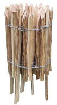 Decorative Fence with Posts, Garden Slat Wooden Hazelnut Fence, Fence Height: 50 cm, Length: 5 m, Distance Between Posts 7-8 cm