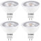 SANSUN Lampadine LED MR16 da 5 W, ricambio alogene da 12 V 50 W, attacco GU5.3 a due pin, luce bianca diurna 4000 K, non dimmerabili, confezione da 4