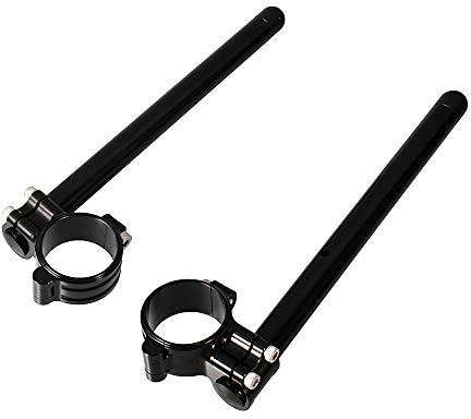 For VTR250 1988-1990 for XL250 1972-1987 CNC Aluminum Motorcycle Clip-on Handlebar 35mm Clip 7/8 Inch Bars for CL450/CB500 1972-1974 for CB650 1979-1985 (Black)