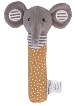 Sterntaler Baby Unisex Greif Quietsche Baby Greif-Quietsche Elefant Eddy - Stabquietsche, Activity-Spirale, Greifling - hellbraun, Rost