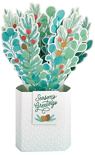 Hallmark Paper Wonder julkort - popup-papper växtbukett design