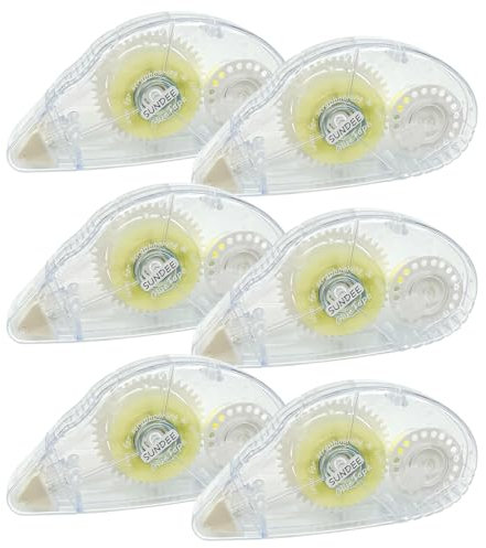 Glue Roller Tapes, 0.8cm x 10m Adhesive Tape Scrapbooking Supplies, Permanent Double-Sided Adhesive Tape Dispenser Runner Glue Roller, Transparent Tape for Wrapping Gift DIY Crafts - 6 Packs, White