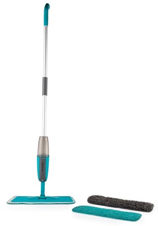 Beldray Antibac Spray Mop – Includes 2 Machine Washable Pads, Microfibre To Scrub & Clean, Chenille To Dust & Polish, 360° Swivel Head, 300ml Water Tank, Use Wet Or Dry, Spray Trigger