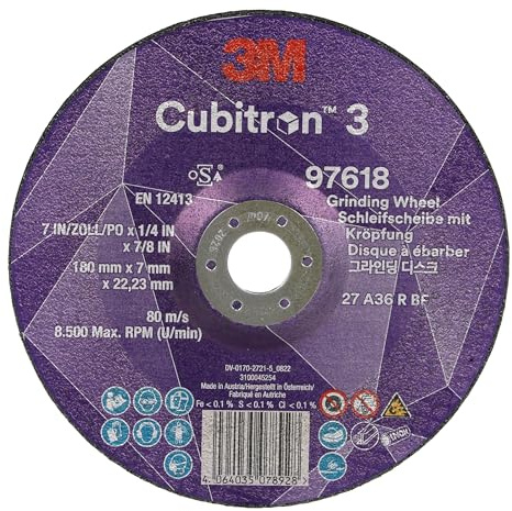 3M Cubitron 3 Disco de Desbaste con Centro Hundido, 97618, 36+, T27