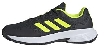 adidas Gamecourt 2.0 Tennis Shoes, Zapatillas de Tenis Hombre, Carbon/Lucid Lemon/FTWR White, 39 1/3 EU
