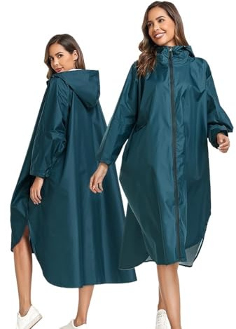 KarFri Impermeables Raincoat Men Women Waterproof Bike Motorcyclist Backpack Poncho Outdoor Rain Coat Poncho Trench (Color : Sea Blue, Size : Free Size)