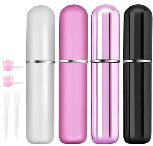 OBSGUMU 4pcs Mini Perfume Travel Bottle, Perfume Atomiser Refillable, 5ML Spray Bottles, Portable for Travel Holiday Women Man