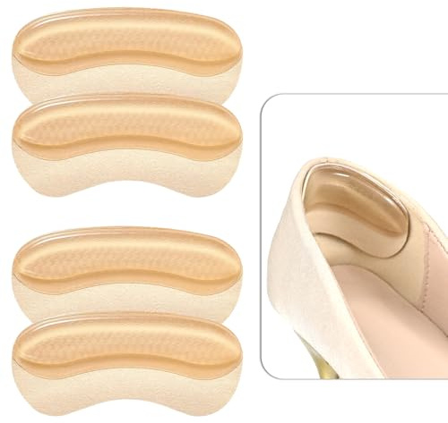 UFYVPKS 4Pcs Gel Heel Grips for Ladies Shoes Anti-Slip Heel Cushion Pads, Heel Protectors for Prevent Slipping, Rubbing, Blisters, Foot Pain, and Improve Shoe Fit(Beige, One Size)