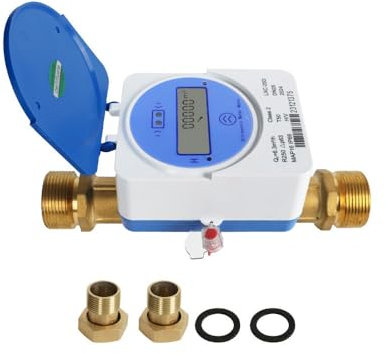 Tuya Zigbee Compteur d'eau froide à ultrasons intelligent IP68 LCD Affichage numérique Mesure de la quantité d'eau de la consommation d'eau pour système d'irrigation de jardin (25 mm (6,3 m³/h)