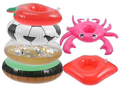 JOINPAYA 6piezas Soporte Inflable para Bebidas Flotador De Bebidas para Piscina Diversas para Decoración De Agua Reutilizable y De Inflar