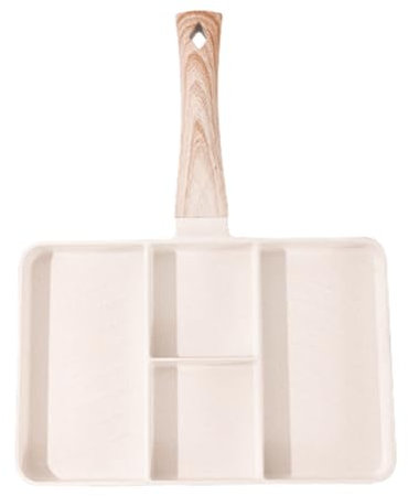 Poêle à griller antiadhésive divisée – Poêle à griller pour la cuisine intérieure, poêle à revêtement avec becs verseurs | Pocheuse à œufs avec plusieurs compartiments, portable et polyvalente pour la