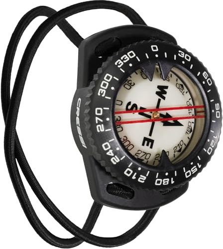 Cressi Compass with Adaptable Bungee Mount for Scuba Diving- Easy to Read- Designed in Italy