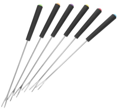 PRETYZOOM 18 Pollici Forchette per Fonduta in Inox Spiedini Bbq Riutilizzabili con Punte Sicure e Superficie Antiaderente per Frutta e Dessert Accessori Versatili per Grigliate e Feste all