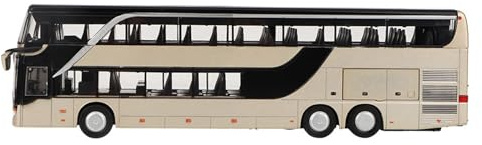 Phefop Modello di Autobus a Due Piani in Lega, Giocattolo in Miniatura con Luci a LED e Musica per Bambini, Set da Gioco Educativo per Ragazzi e Ragazze, Replica in Scala 1:50 (#01)