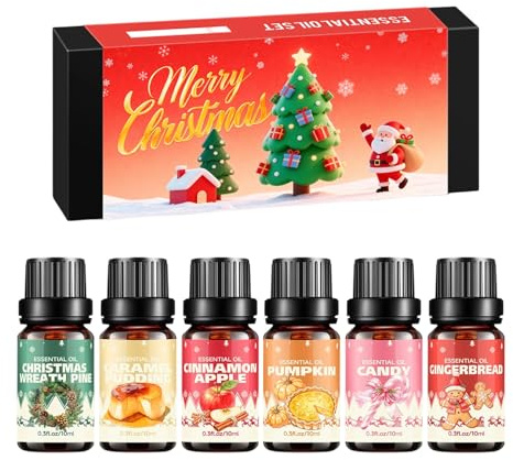 Perfumado Para Difusor,6 Unidades De Navideño | De Difusor De Navidad - Para Masaje Corporal Fiestas De Invierno Sala De Estar Baño Meditación Spa Yoga