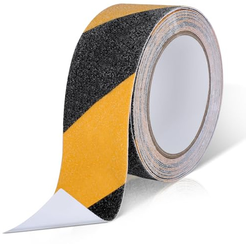 Cozary Strisce Antiscivolo per Scale Esterne, 10m x 5cm Nastro Antiscivolo, Adesivo Nastro di Sicurezza Antiscivolo per Scale, Gradini, Pavimenti Scivolosi Interno e Esterno
