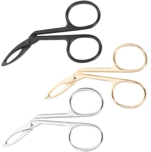 Generico Set da 3 Pinzette per Sopracciglia Oblique in Acciaio Inossidabile Antiruggine Impugnatura Comoda, Modellatore Sopracciglia Professionale per Rimozione Peli Viso e Rifinitura