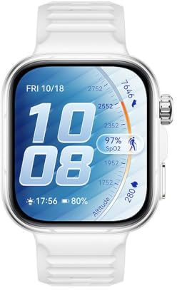 HUAWEI WATCH FIT 5 Pro Smart Watch, 1,92 tum safirglas Display Fitness Tracker, GPS, EKG, SpO2, Sömnhälsoövervakning, NFC Pay, upp till 10 dagars batteritid aktivitetsmätare, Android och iOS, vit