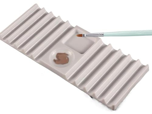 Nadsrpn Organizador de pinceles de uñas, paleta de colores antideslizante, paleta de colores de uñas, soporte de brochas de gel, para mujeres, principiantes, técnicos, amantes del arte, hogar, salón