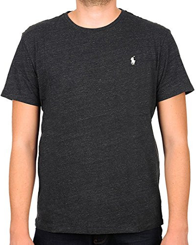 Polo Ralph Lauren Men's Classic Fit Crew Neck T-Shirt Cotton (XX-Large, Black Heather (White Pony))