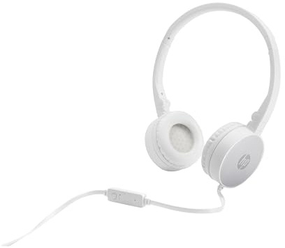 HP - PC H2800 Stereo Headset H2800 Cuffie Cablate, Microfono e Comandi in Linea, Compatibile per Tablet, Smartphone e Computer, Auricolari Morbidi e Imbottiti, Archetto Regolabile, Design Pieghevole con Cavo Piatto, Bianco, medium