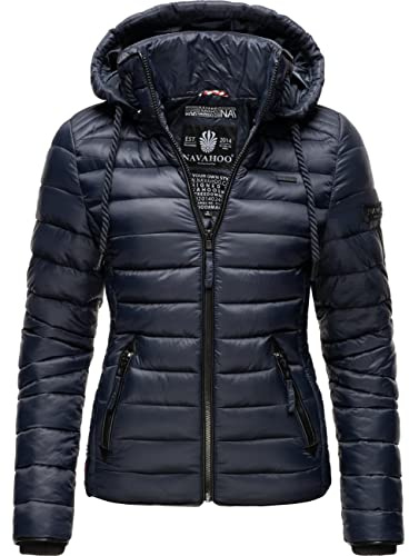 Navahoo Damen leichte Übergangsjacke Steppjacke mit Kapuze Lulana Navy Gr. XXL