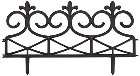 Garden Mile 8pc Decorative Garden Edging Plastic Scroll Fence Panels Flower Border Pathway Ornate Stake Fencing Panels Edging for Garden Flower Beds, Patio & Pavement Edge 40x60cm