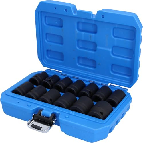 BRILLIANT TOOLS BT022620 Jeu de douilles à chocs 6 pans 1/2, 13 pcs, version courte [Powered by KS TOOLS]