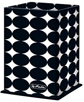 herlitz Köcher aus Pappe, rechteckig, Motiv: Just Black, 1 Stück