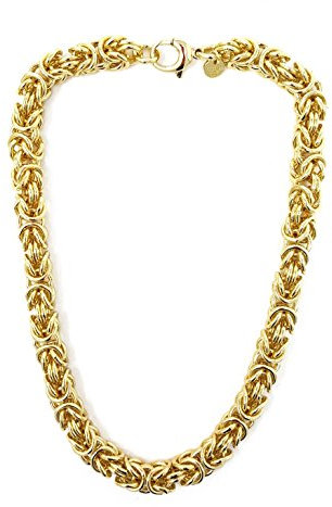 Byzantiner Königskette rund 18kt Doublé 10mm Länge 45cm, Halskette Herren-Kette Goldkette Damen Geschenk Schmuck ab Fabrik Tendenze-Italy