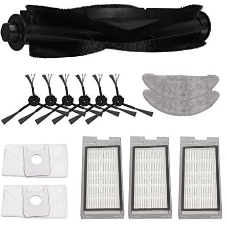 Akozon Accessoire pour Aspirateur Robot, Kit de Nettoyage de Sac à Poussière de Brosse pour Eve Kit de 11 Chiffons de Rechange pour Plus (1 Brosse Principale, 3 Filtres, 2 Sacs,