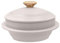 Bobikuke Cast Aluminum Pot with Lid, 24 cm Non-Stick Casserole Dish Korean Stone Bowl Induction Compatible, White