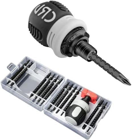 QHFalashbuy Jeu de Tournevis à Cliquet Magnétique,26 en 1 Jeu de Tournevis à Cliquet Tournevis Autobloquant Multifonctionnel de Précision avec Forets à Double Extrémité