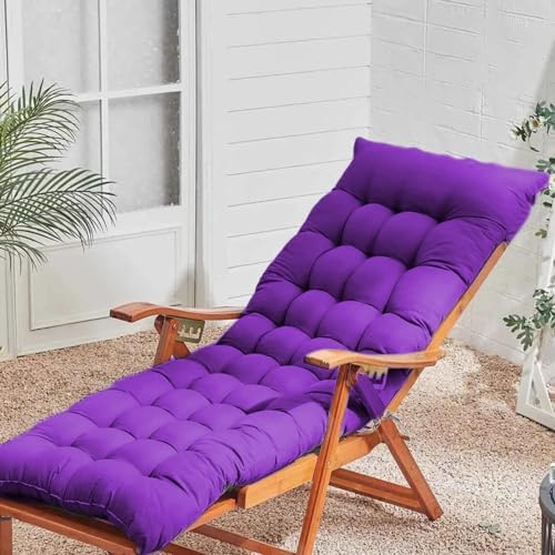 KYMMPL Coussin de chaise longue au design élégant, confortable et doux en tissu durable pour intérieur et extérieur, poids léger, portable uniquement pour toutes les saisons (violet, 180 x 55 cm)