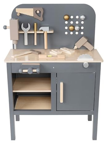 Jabadabado C2555 Kinder Holz Werkzeugbank mit Werkzeug