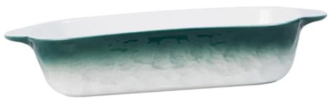 SHOWERORO Fuente de Horno de Cerámica Rectangular de Barro para Lasaña Fuentes para Horno de Color Sólido Tapas Aptas para para Vajilla