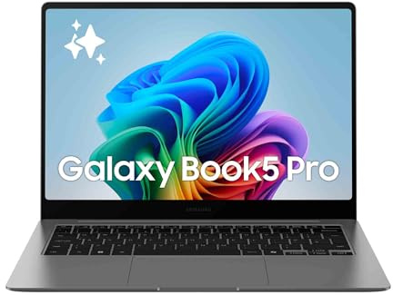 Samsung Galaxy Book5 Pro 14, Copilot+ PC, Ordinateur Portable avec IA, Processeur Intel Core Ultra 7, Mémoire 16 Go RAM, Stockage 512 Go, Clavier AZERTY FR, Anthracite