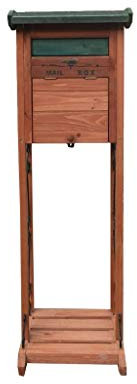 CQIKRWGWS Cassetta Postale Verticale Impermeabile, Grande capacità, in Legno Naturale, per giornali e riviste, Ideale per pareti Esterne e Matrimoni (39,5×35,5×120 cm)