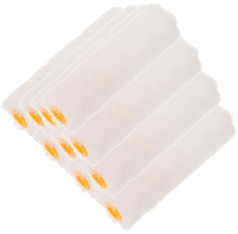 NUOBESTY Rodillo Recargable Mini de Pintura 4 Pulgadas, 10 Fundas de Hilo de Algodón y Plástico, Suave Pintar Paredes