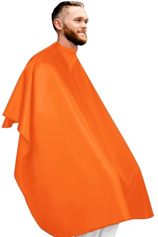 aashta Mantella parucchiere colore arancione, Mantella Taglio Capelli a Tutta Lunghezza, 125x145cm Mantellina Parrucchiere, mantella barbiere leggera