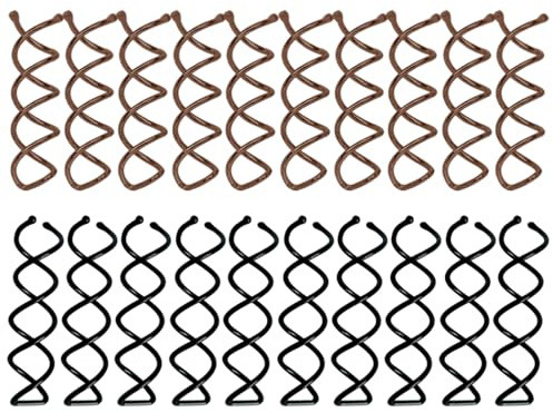 BEPSYOM 20 Horquillas en Espiral para el Cabello - Accesorios para Peinados Recogidos y Estilos Variados en Negro y Marrón