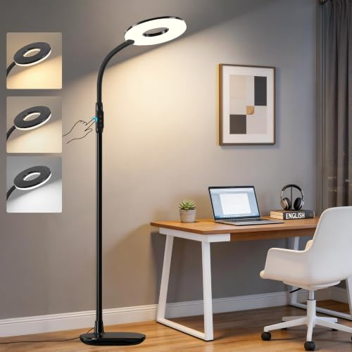 GyroVu 70'' Bright LED Floor Lamp Floor Lamps for Living Room, Office,Black