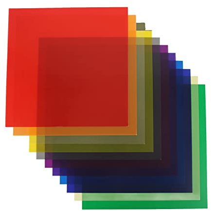Yechiry Färgfilterfilm, Höggenomskinlig Korrigeringsgel, Färgade Genomskinliga Ark med Färgkorrigeringsfunktion, Idealisk för Fotografering med Strobe LED-ljus (11 st)