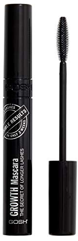 GOSH Growth Mascara für lange & dichte Wimpern mit Wachstums-Effekt I intensiv schwarze Wimperntusche I definierte Wimpern durch feine Borsten I Wimpernwachstum bei täglicher Anwendung I parfümfrei