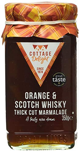 Cottage Delight Orange and Scotch Whisky Thick Cut Marmalade 350g Jar Warming and Citrusy Suitable for Vegetarians Gluten Free No Artificial Additives Made in Small Batches, 350 gram